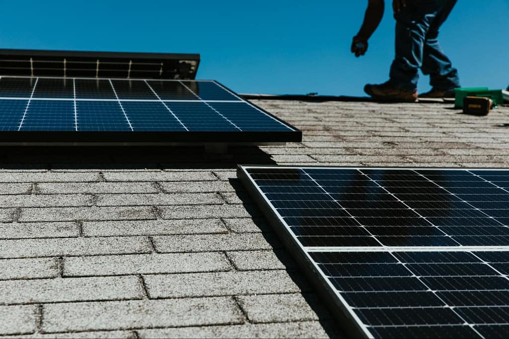 solar and man on roof