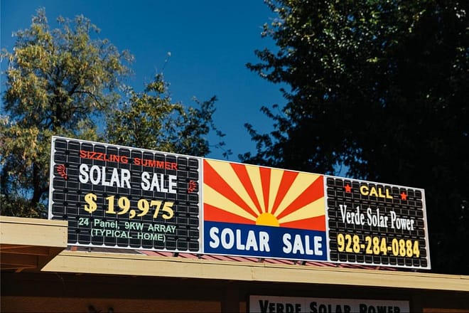 sign for verde solar power building