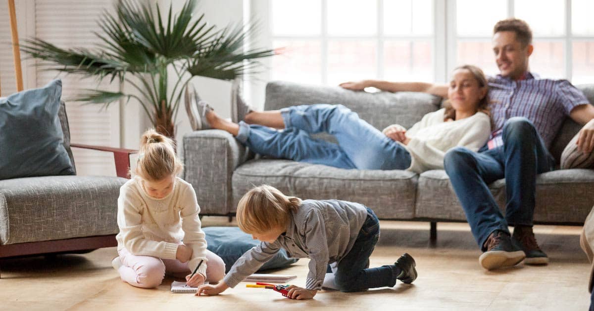 Family enjoying the benefits of solar powered living