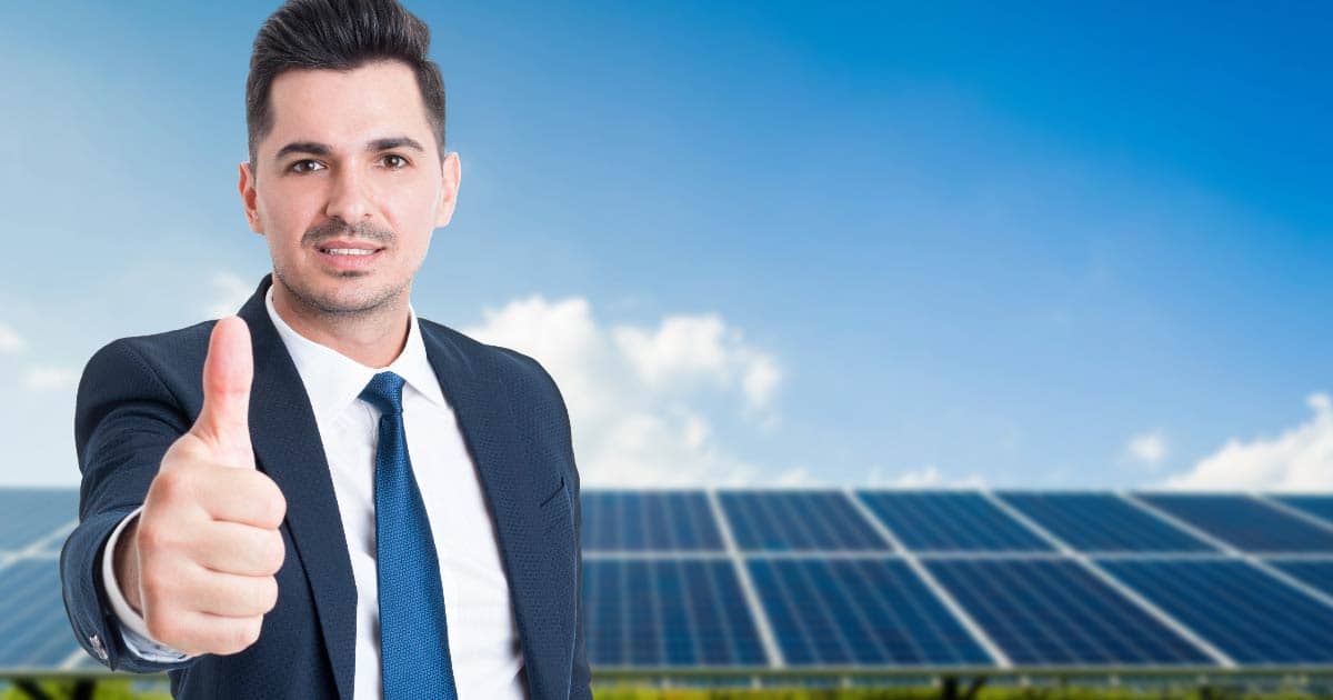 Predatory salesman selling solar power system