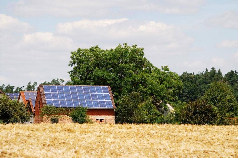 solar panel on a small home